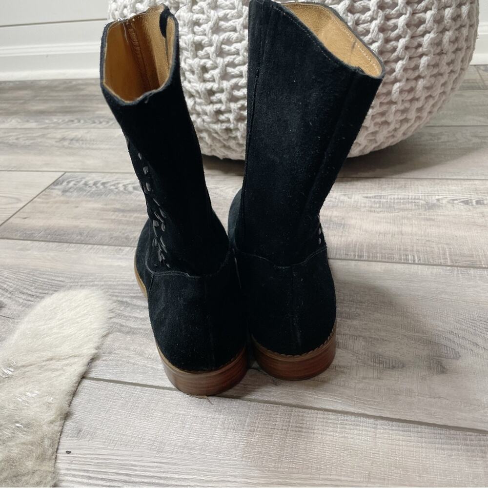 Jack Rogers Kaitlin Stitched Suede Boots Black Size 9.5M - Picture 8 of 10